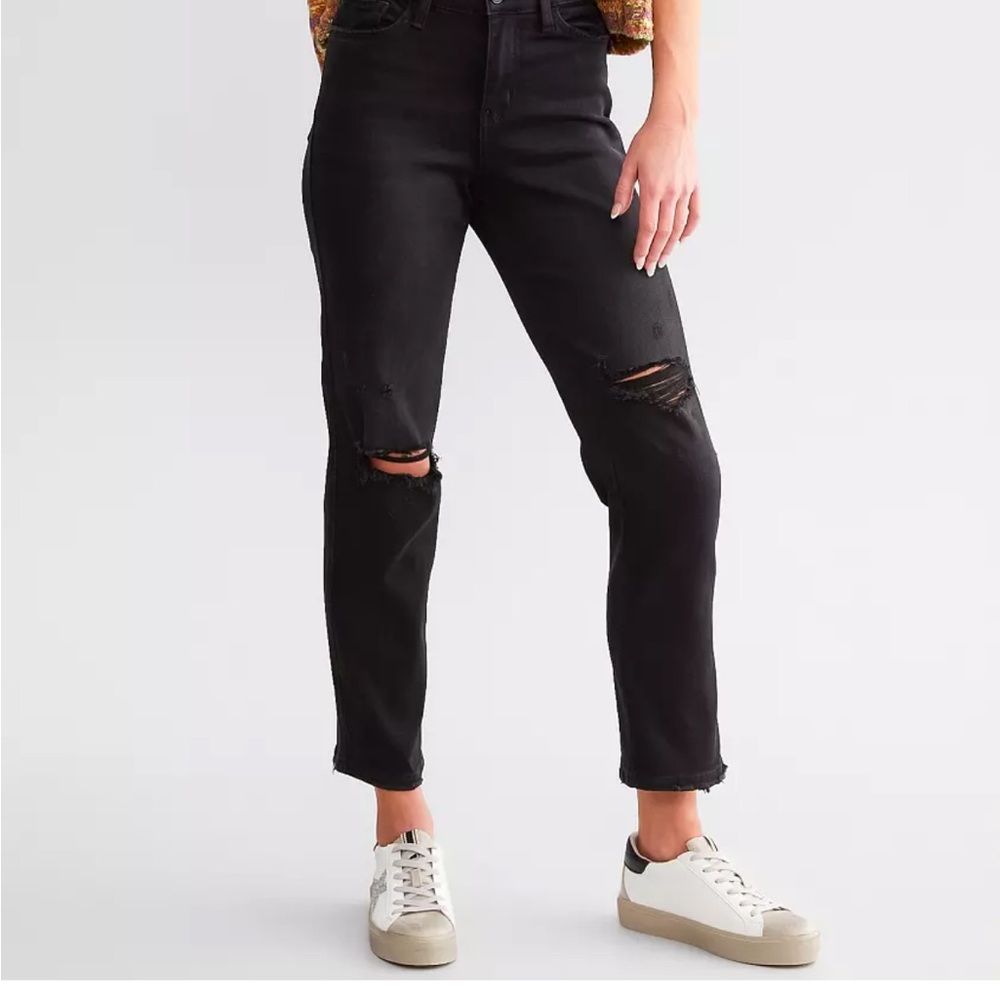 Buckle Flying Monkey cropped straight black jeans 29